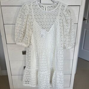 H&M White / Cream Lace Dress size M